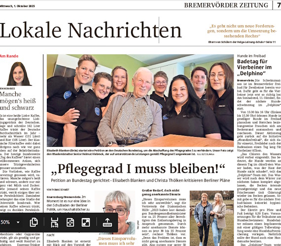 BLITZ BLANKen Petition zu Pflegestufe 1